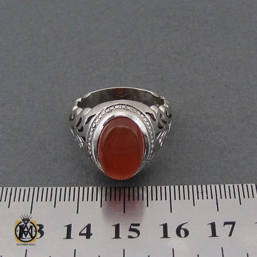 انگشتر عقیق یمن با حکاکی شرف الشمس مردانه - کد 10628 - تصویر 4