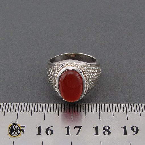 انگشتر عقیق یمن خوش رنگ مردانه دست ساز - کد 10629 - تصویر 4