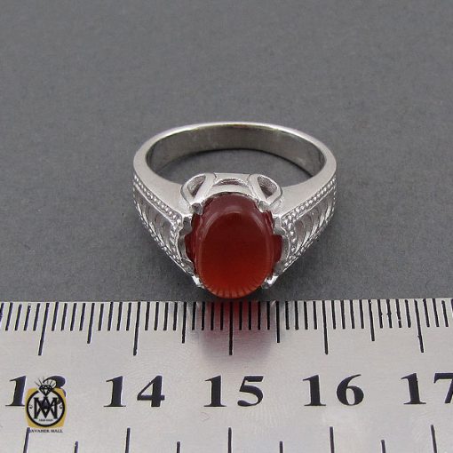 4 انگشتر عقیق یمن خوش رنگ مردانه دست ساز - کد 10632 - تصویر 4