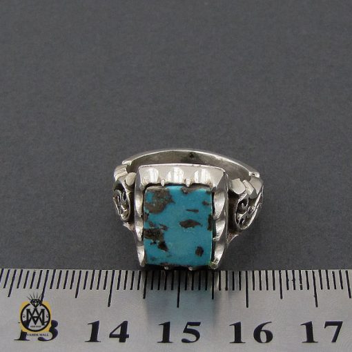 انگشتر فیروزه نیشابوری مردانه دست ساز– کد 10505 - تصویر 4