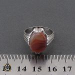 انگشتر عقیق یمن با حکاکی شرف الشمس خوش رنگ مردانه - کد 10637 - تصویر 4