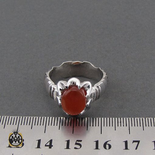 انگشتر عقیق یمن خوش رنگ مردانه هنر دست استاد قاسمی - کد 10638 - تصویر 4