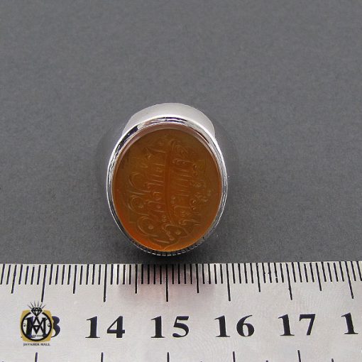 انگشتر عقیق یمن با حکاکی شرف الشمس و ماشاالله لا قوه الا بالله ان ترن انا اقل منک مالا و ولدا مردانه – کد 10506 - تصویر 4