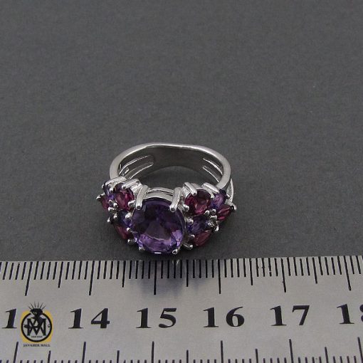 انگشتر آمتیست و یاقوت سرخ طرح پانیذ زنانه - کد 2274 - تصویر 4