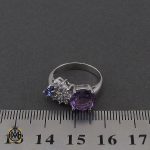 4 انگشتر آمتیست و تانزانایت طرح درسا زنانه - کد 2277 - تصویر 4