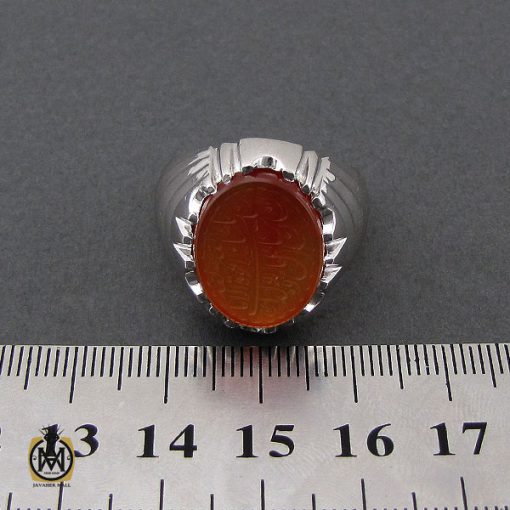 انگشتر عقیق یمن با حکاکی ماشاالله لا قوه الا بالله ان ترن انا اقل منک مالا و ولدا مردانه – کد 10507 - تصویر 4