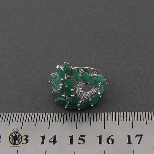 انگشتر زمرد طرح طاووس زنانه - کد 2282 - تصویر 4