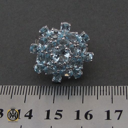 انگشتر توپاز آبی طرح ثمین زنانه - کد 2286 - تصویر 4