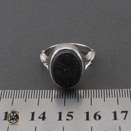 انگشتر حدید صینی با حکاکی هفت جلاله مردانه دست ساز - کد 10656 - تصویر 4