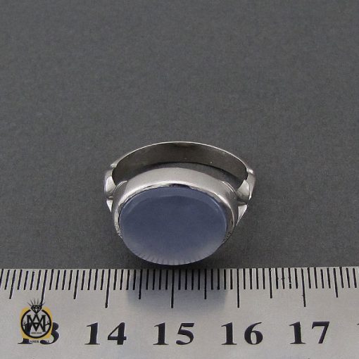 انگشتر عقیق کبود یمن مردانه دست ساز طرح صفوی - کد 10655 - تصویر 4