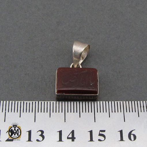 مدال عقیق قرمز با حکاکی یا امام رضا طرح اسپرت - کد 3273 - تصویر 4