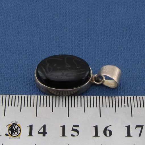 4 مدال عقیق مشکی با حکاکی یا امام رضا طرح اسپرت - کد 3274 - تصویر 4