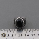 انگشتر نقره عقیق مشکی فانتزی مردانه - کد 10669 - تصویر 4