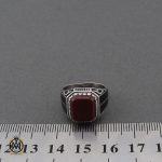 انگشتر عقیق قرمز مردانه - کد 10683 - تصویر 4