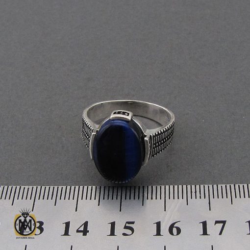 4 انگشتر چشم ببر آبی مردانه - کد 10752 - تصویر 4