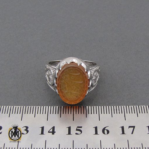 انگشتر عقیق یمن با حکاکی یا ثارالله مردانه – کد 10522 - تصویر 4