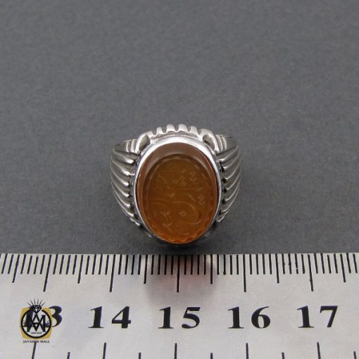 انگشتر عقیق یمن با حکاکی شرف الشمس و یا حسین ثارالله مردانه – کد 10523 - تصویر 4