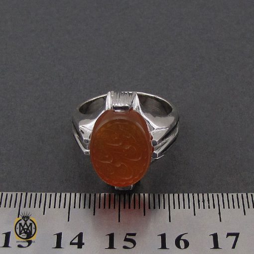 انگشتر عقیق یمن با حکاکی هو العلی الاعلی مردانه – کد 10529 - تصویر 4