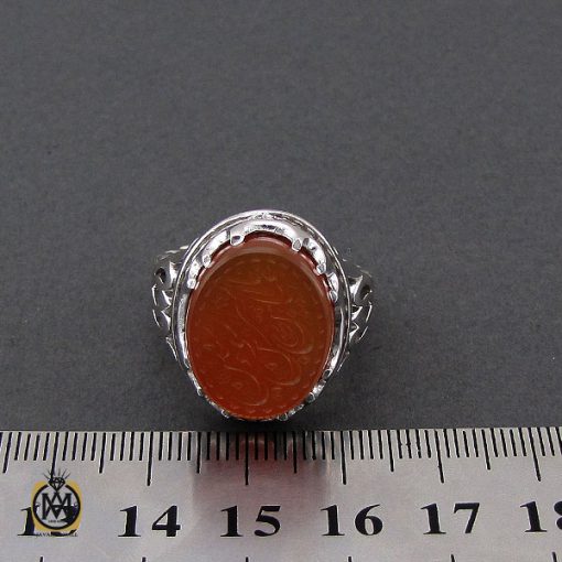 انگشتر عقیق یمن با حکاکی یا شرف الشمس و عباس بن امیرالمومنین مردانه – کد 10532 - تصویر 4