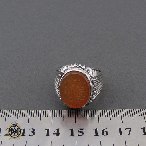 انگشتر عقیق یمن با حکاکی شرف الشمس و عباس ابو الغیره مردانه – کد 10533 - تصویر 4