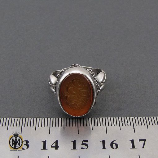 انگشتر عقیق یمن با حکاکی شرف الشمس و علی رکن الایمان مردانه – کد 10535 - تصویر 4