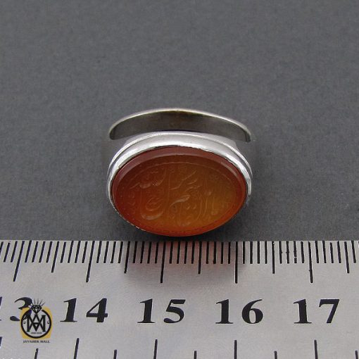 4 انگشتر عقیق یمن با حکاکی یا اباالقاسم یا رسول الله مردانه – کد 10538 - تصویر 4