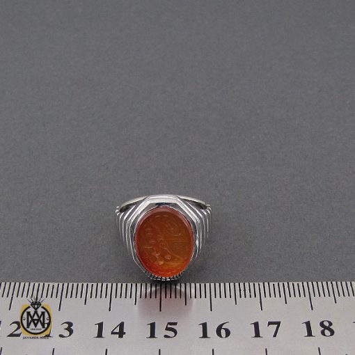 انگشتر عقیق یمن با حکاکی استغفر الله مردانه – کد 10543 - تصویر 4
