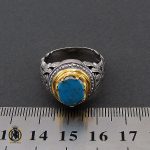 4 انگشتر فیروزه نیشابوری مردانه خوش طبع – کد 10545 - تصویر 4