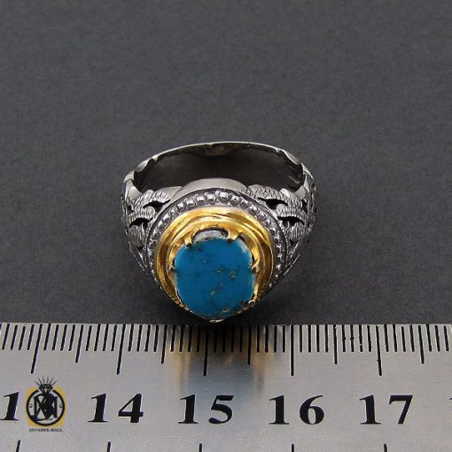 انگشتر فیروزه نیشابوری مردانه خوش طبع – کد 10545 - تصویر 4