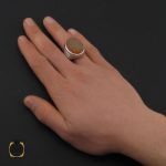انگشتر عقیق یمن با حکاکی شرف الشمس و یا ضامن آهو مردانه – کد 10573 - تصویر 5