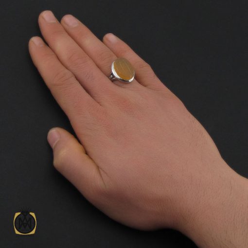 انگشتر عقیق یمن با حکاکی یا مرتضی علی مردانه – کد 10579 - تصویر 5