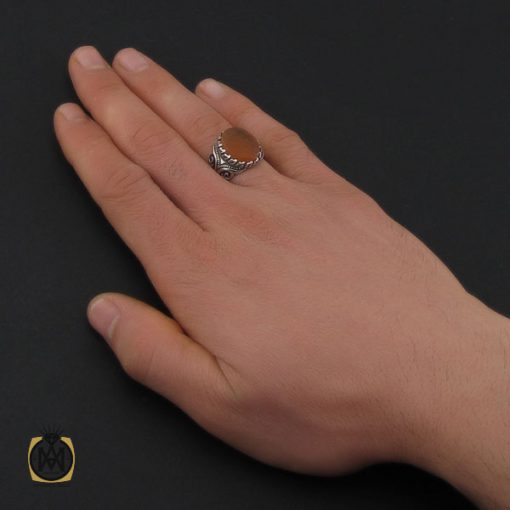 5 انگشتر عقیق یمن با حکاکی الحمدلله مردانه – کد 10582 - تصویر 5