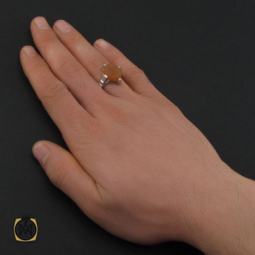 انگشتر عقیق یمن با حکاکی هو العزه مردانه – کد 10584 - تصویر 5