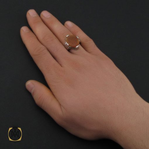 انگشتر عقیق یمن با حکاکی یا حسین شهید مردانه – کد 10586 - تصویر 5