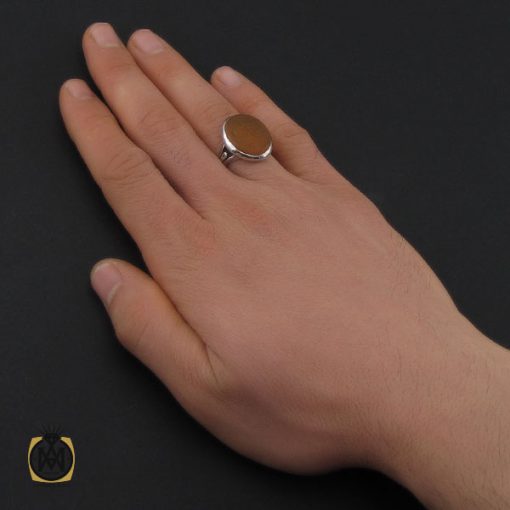 انگشتر عقیق یمن با حکاکی یا علی مدد مردانه – کد 10588 - تصویر 5