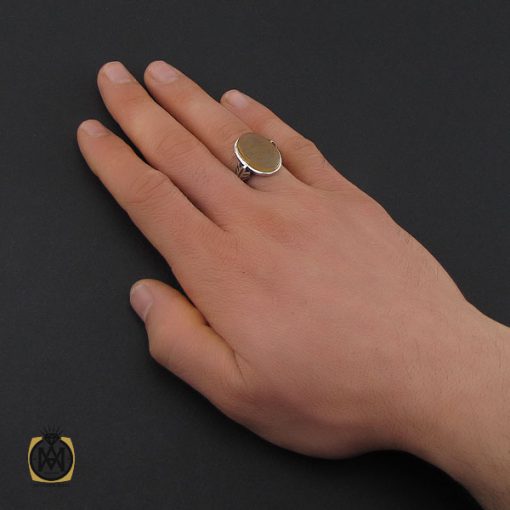 انگشتر عقیق یمن با حکاکی یا ثار الله مردانه – کد 10596 - تصویر 5