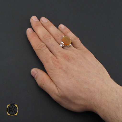 انگشتر عقیق یمن با حکاکی شرف الشمس و یا ابوالفضل العباس مردانه – کد 10609 - تصویر 5