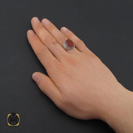 انگشتر عقیق یمن با حکاکی العزة لله جميعا مردانه – کد 10614 - تصویر 5