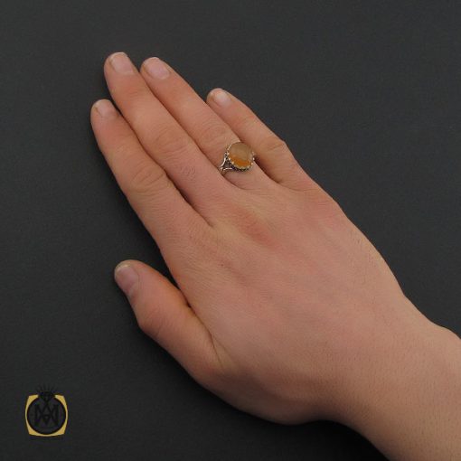 انگشتر عقیق یمن با حکاکی شرف الشمس مردانه - کد 10625 - تصویر 5