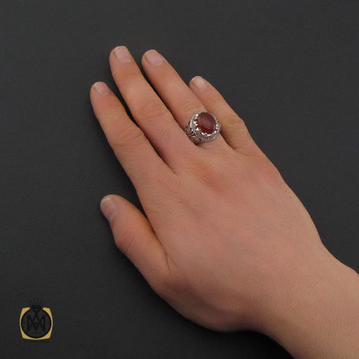 انگشتر عقیق یمن مردانه دست ساز - کد 10626 - تصویر 4