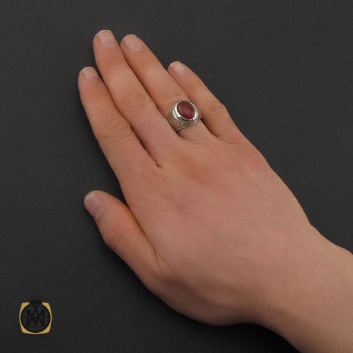 انگشتر عقیق یمن مردانه دست ساز - کد 10631 - تصویر 5