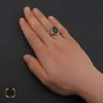 5 انگشتر عقیق جزع یمن مردانه - کد 10641 - تصویر 5