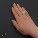 5 انگشتر فیروزه نیشابوری خوش طبع مردانه طرح صفوی - کد 10643 - تصویر 5