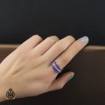 5 انگشتر آمتیست طرح آدرینا زنانه - کد 2270 - تصویر 5
