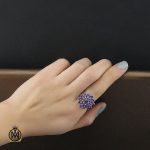 5 انگشتر آمتیست طرح آیسان زنانه - کد 2271 - تصویر 4