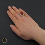 5 انگشتر عقیق یمن با حکاکی ماشاالله لا قوه الا بالله ان ترن انا اقل منک مالا و ولدا مردانه – کد 10509 - تصویر 5