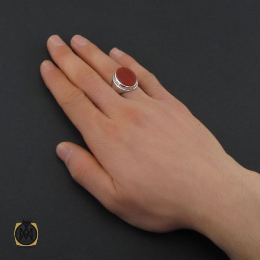 انگشتر عقیق یمن با حکاکی ماشاالله لا قوه الا بالله ان ترن انا اقل منک مالا و ولدا مردانه – کد 10509 - تصویر 5