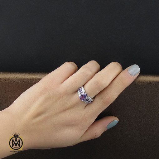 انگشتر آمتیست طرح پرتو زنانه - کد 2273 - تصویر 5