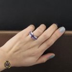 5 انگشتر آمتیست طرح پریسان زنانه - کد 2275 - تصویر 5