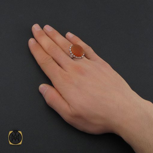 انگشتر عقیق یمن با حکاکی ماشاالله لا قوه الا بالله ان ترن انا اقل منک مالا و ولدا مردانه – کد 10510 - تصویر 5